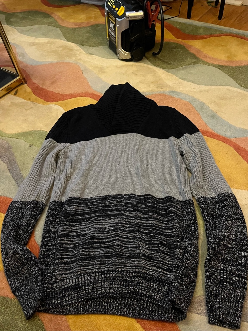 American Rag Men's Black & Gray Turtleneck Colorblock Sweater